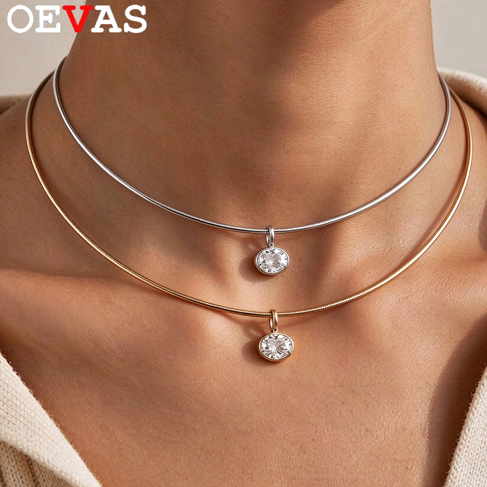 Collana OEVAS con Moissanite T - Bezels Set Pendant recensione e prezzo