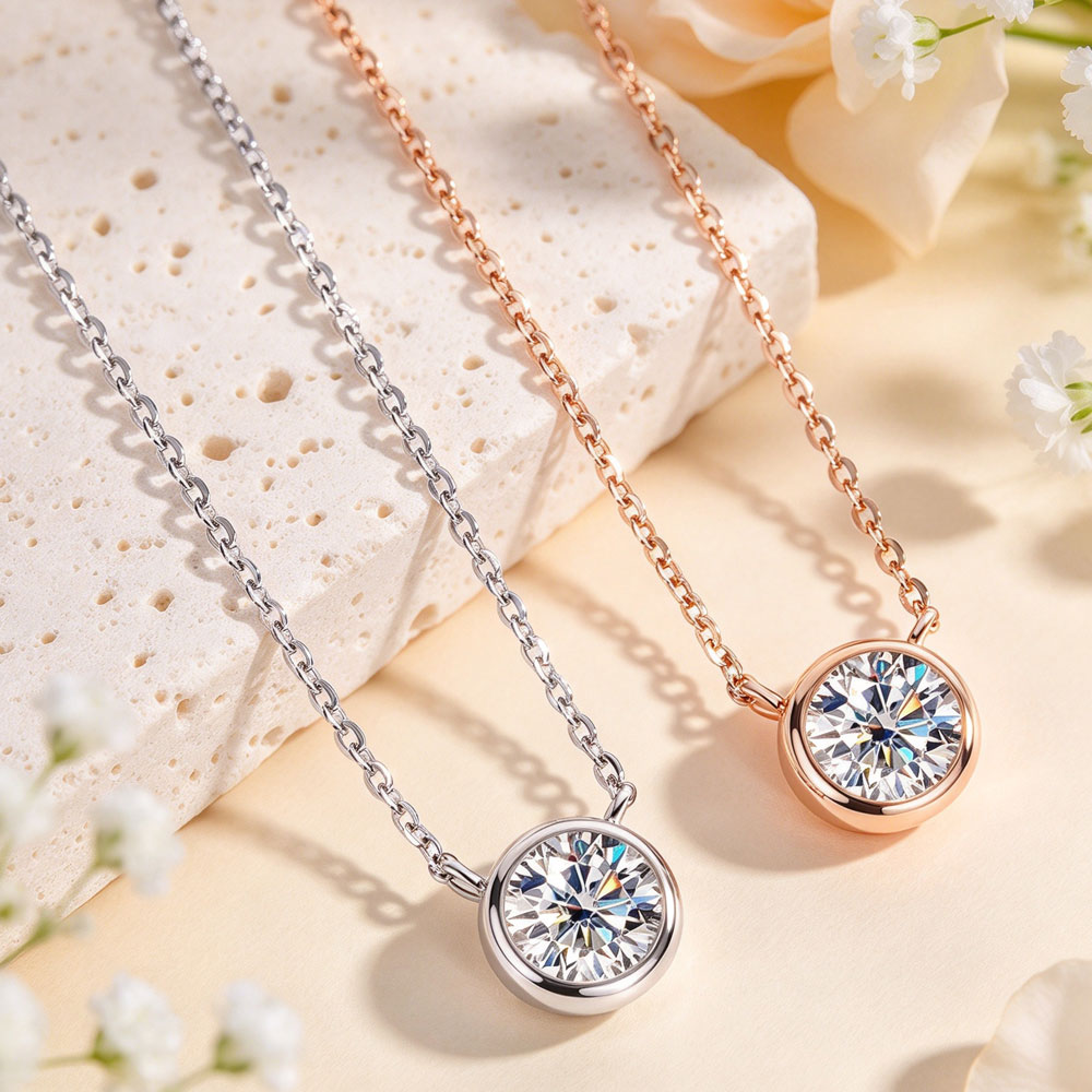 Collana LinkerLove con Moissan - Bezels Set Pendant recensione e prezzo
